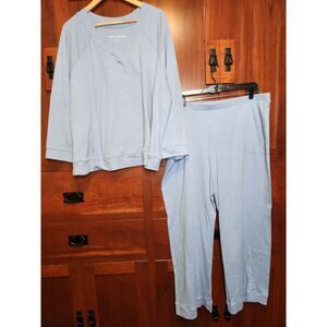 Carole Hochman Light Blue Lounge Pajama Set Women's Size 2XL